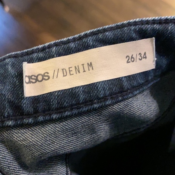 ASOS High Rise Denim Jeans 26 EUC Raw Hem - Picture 5 of 8